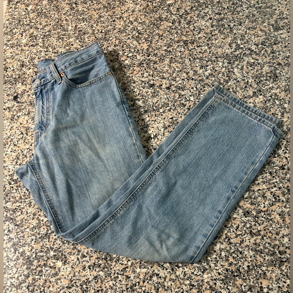 Levi's Men's Light Wash Straight Leg Jeans W32 L32 Blue Denim Zip Fly